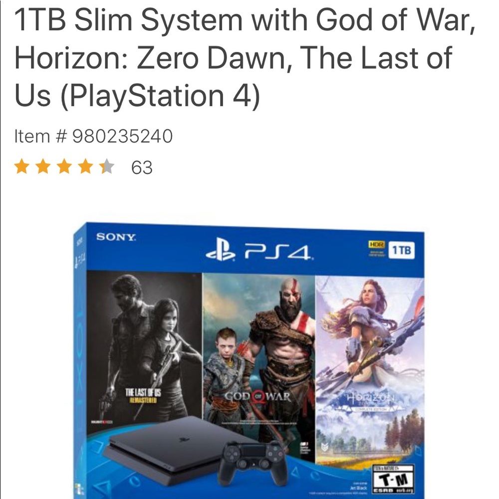 PlayStation 4 -1tb Slim game system